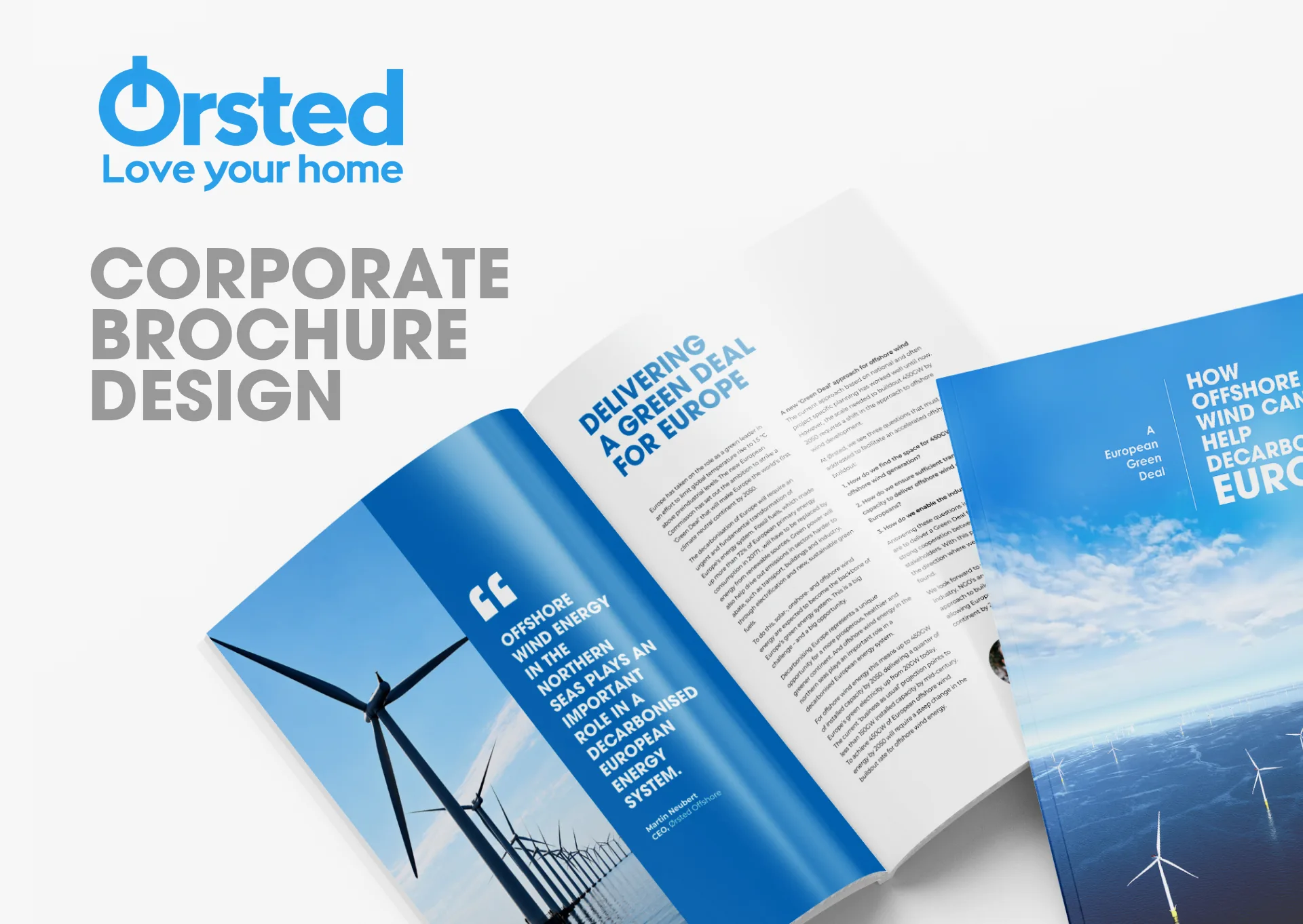 Ørsted renewable energy corporate brochure editorial layout